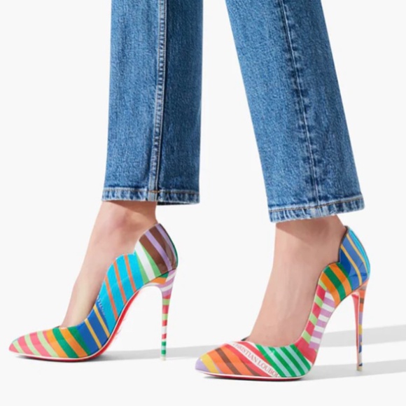 Christian Louboutin Hot Chick 100 Pumps EU 37.5 | Pearlescent Patent 100mm - Picture 3 of 5